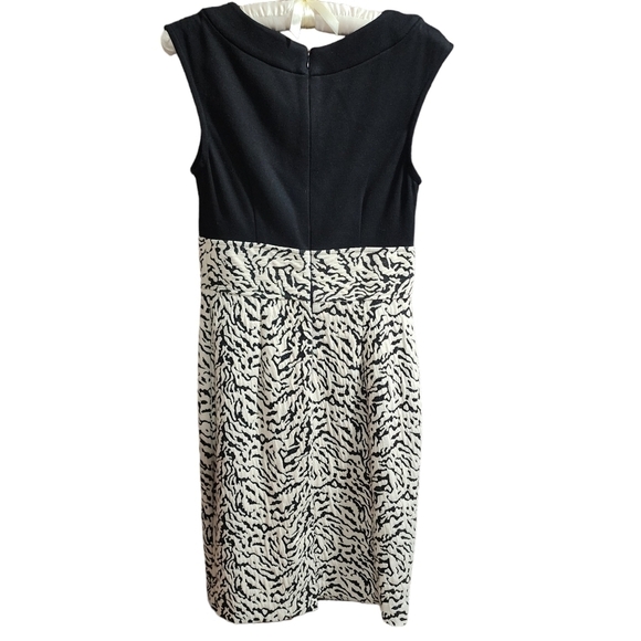 Calvin Klein Black White Animal Print Cocktail Summer Formal Dress Women Size 2 - Picture 2 of 4